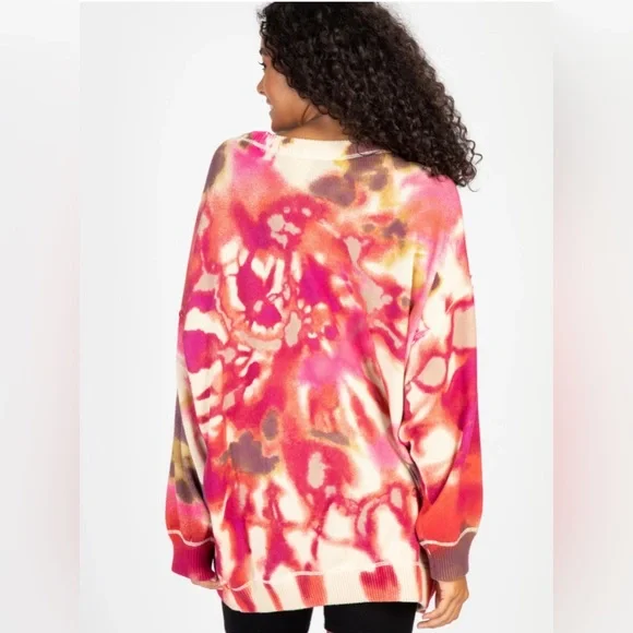 EUC Natural Life Taylor Oversize Sweater, Magenta Tie-Dye, size L/XL - Picture 5 of 9